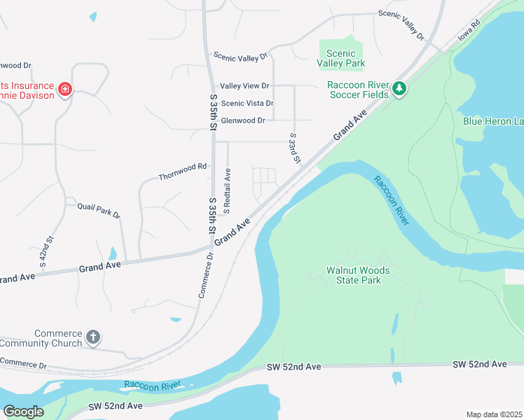 map of restaurants, bars, coffee shops, grocery stores, and more near 3417 Grand Valley Drive in West Des Moines