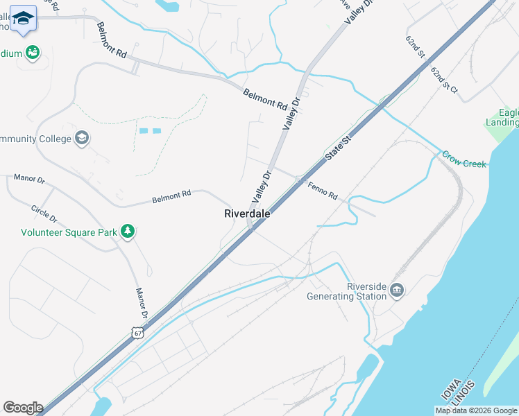 map of restaurants, bars, coffee shops, grocery stores, and more near 1007 Valley Drive in Riverdale