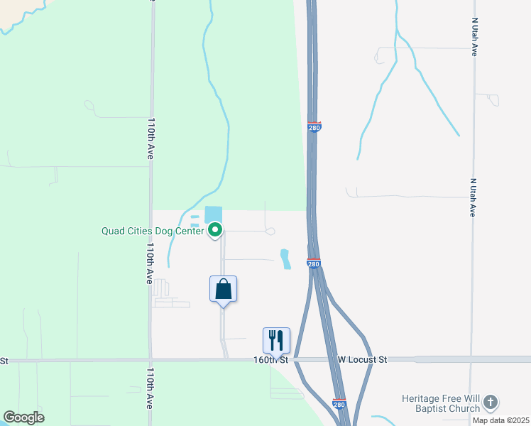 map of restaurants, bars, coffee shops, grocery stores, and more near 7620 Louis Rich Court in Davenport