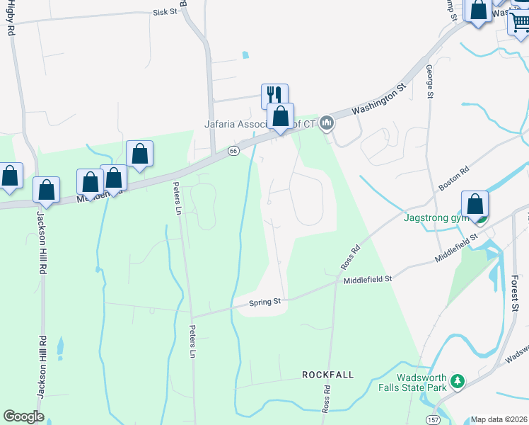 map of restaurants, bars, coffee shops, grocery stores, and more near 51 Sunrise Ridge in Middlefield