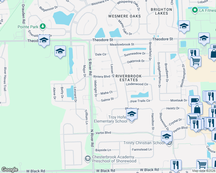 map of restaurants, bars, coffee shops, grocery stores, and more near 5413 Alice Court in Plainfield