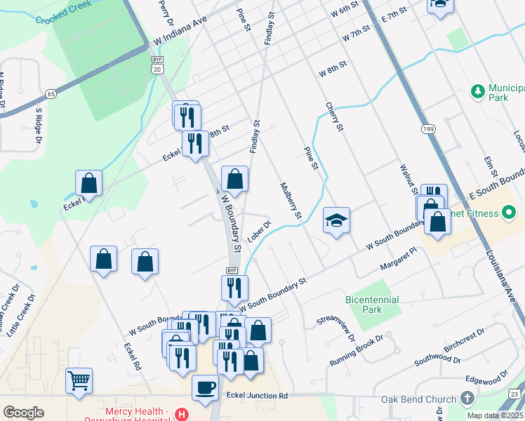map of restaurants, bars, coffee shops, grocery stores, and more near 955 Lober Drive in Perrysburg