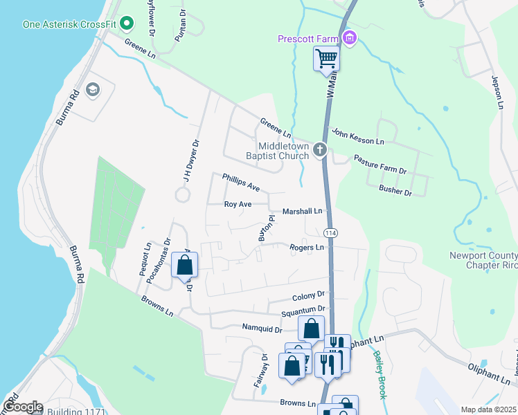 map of restaurants, bars, coffee shops, grocery stores, and more near 4 Roy Avenue in Middletown