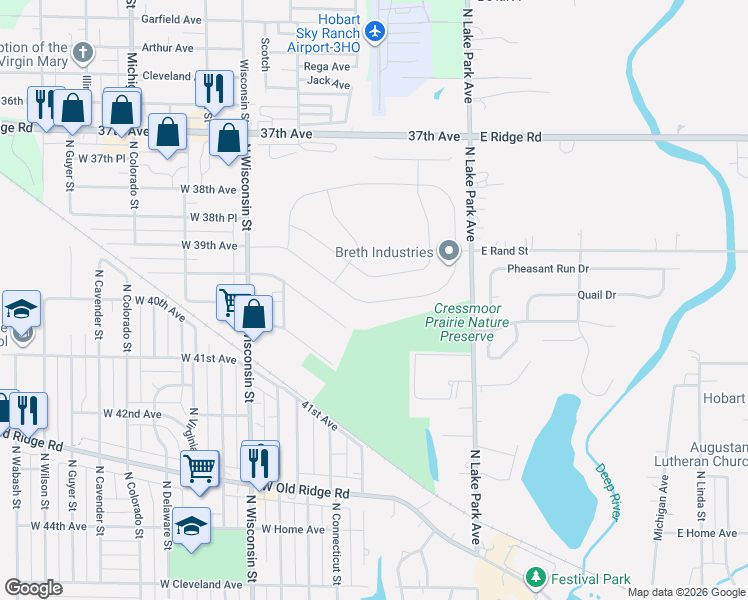 map of restaurants, bars, coffee shops, grocery stores, and more near 226 Cressmoor Boulevard in Hobart