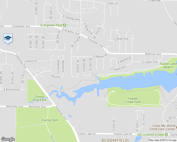 map of restaurants, bars, coffee shops, grocery stores, and more near 4206 Southeast 24th Street in Des Moines