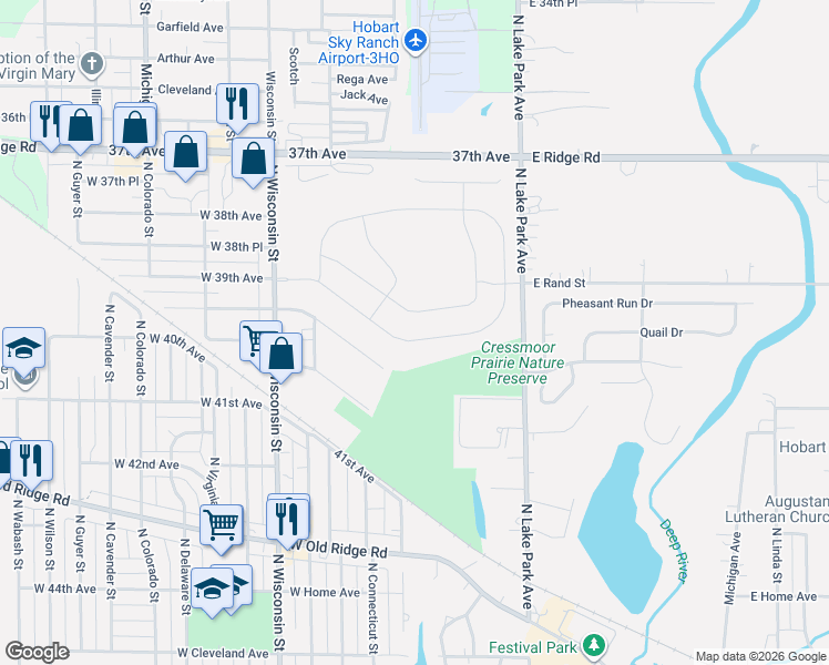 map of restaurants, bars, coffee shops, grocery stores, and more near 226 Cressmoor Boulevard in Hobart