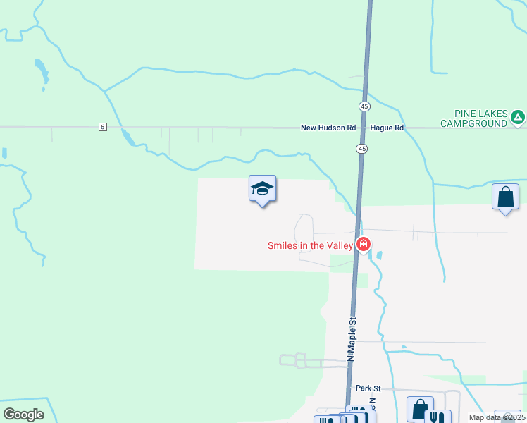 map of restaurants, bars, coffee shops, grocery stores, and more near 111 West Grand Valley Avenue in Orwell