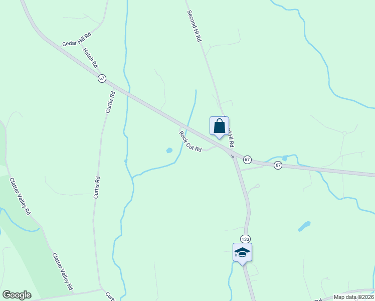 map of restaurants, bars, coffee shops, grocery stores, and more near Rock Cut Road in Bridgewater