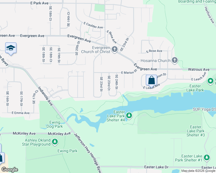 map of restaurants, bars, coffee shops, grocery stores, and more near 4219 Southeast 23rd Street in Des Moines