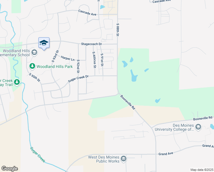 map of restaurants, bars, coffee shops, grocery stores, and more near 8812 Booneville Road in West Des Moines