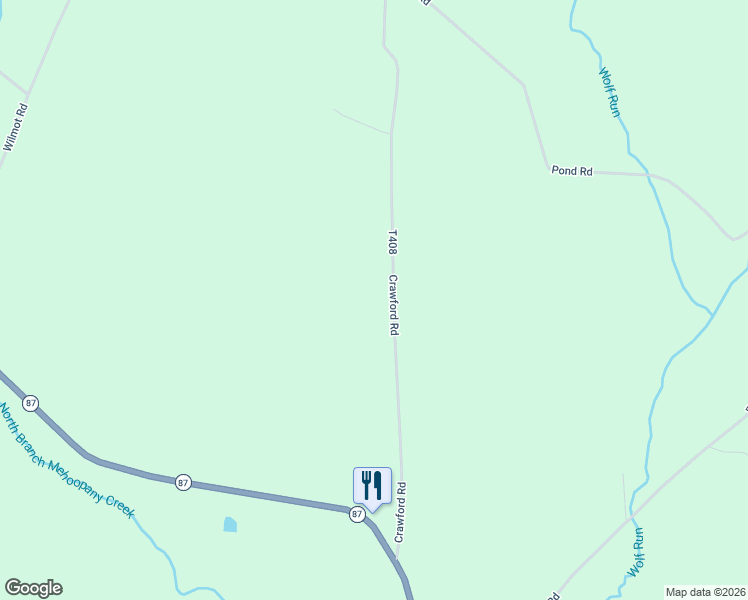 map of restaurants, bars, coffee shops, grocery stores, and more near 272 Crawford Road in Dushore