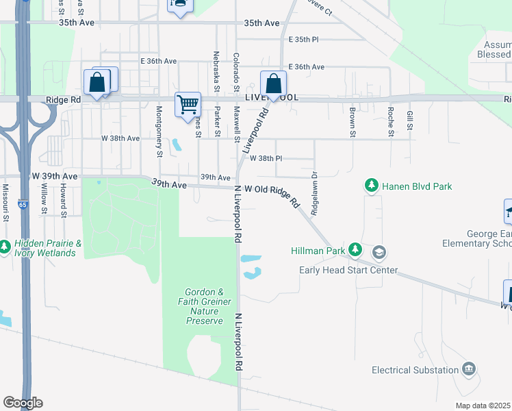 map of restaurants, bars, coffee shops, grocery stores, and more near 3102 West 40th Avenue in Hobart