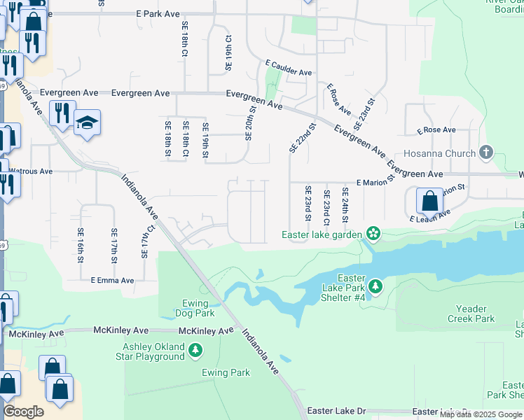 map of restaurants, bars, coffee shops, grocery stores, and more near 4071 Berwick Drive in Des Moines