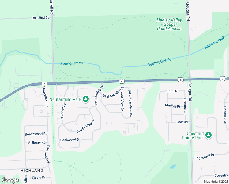 map of restaurants, bars, coffee shops, grocery stores, and more near 2721 Great Meadow Drive in Joliet