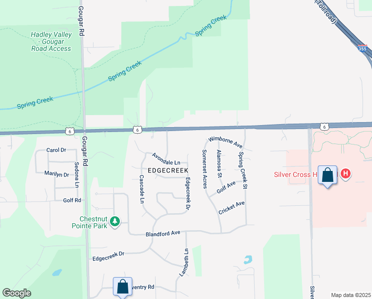 map of restaurants, bars, coffee shops, grocery stores, and more near 1552 West Maple Road in New Lenox