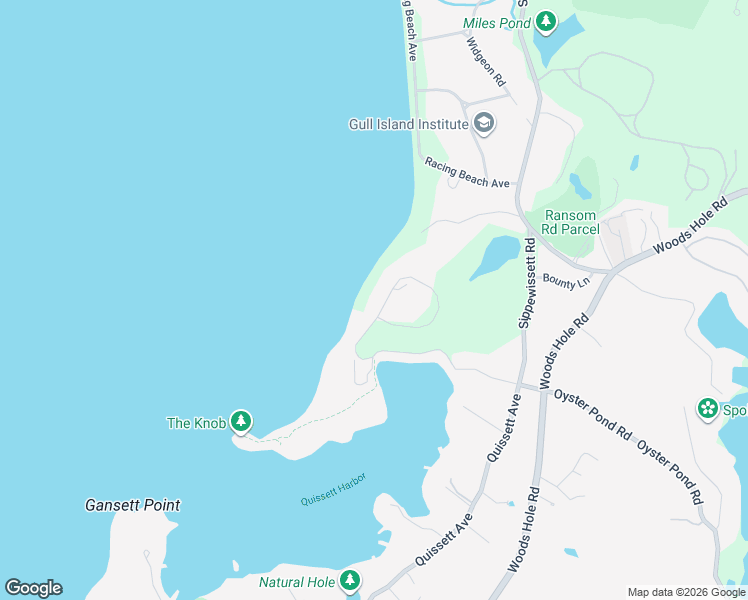 map of restaurants, bars, coffee shops, grocery stores, and more near 36 Carey Lane in Falmouth