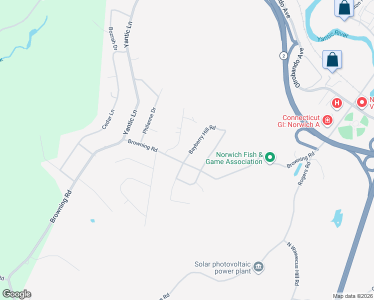map of restaurants, bars, coffee shops, grocery stores, and more near 11 Beechwood Boulevard in Norwich
