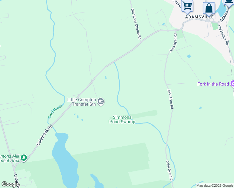 map of restaurants, bars, coffee shops, grocery stores, and more near 101-109 Amy Hart Path in Little Compton