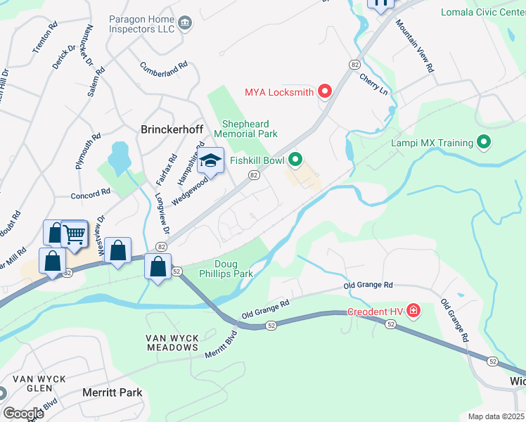map of restaurants, bars, coffee shops, grocery stores, and more near 248 Crestwood Court in Fishkill