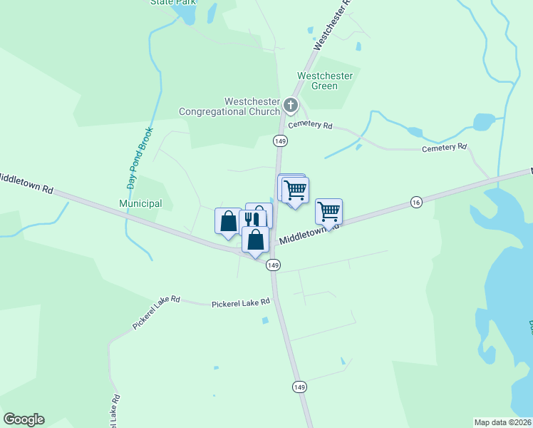 map of restaurants, bars, coffee shops, grocery stores, and more near 494 Westchester Road in Colchester