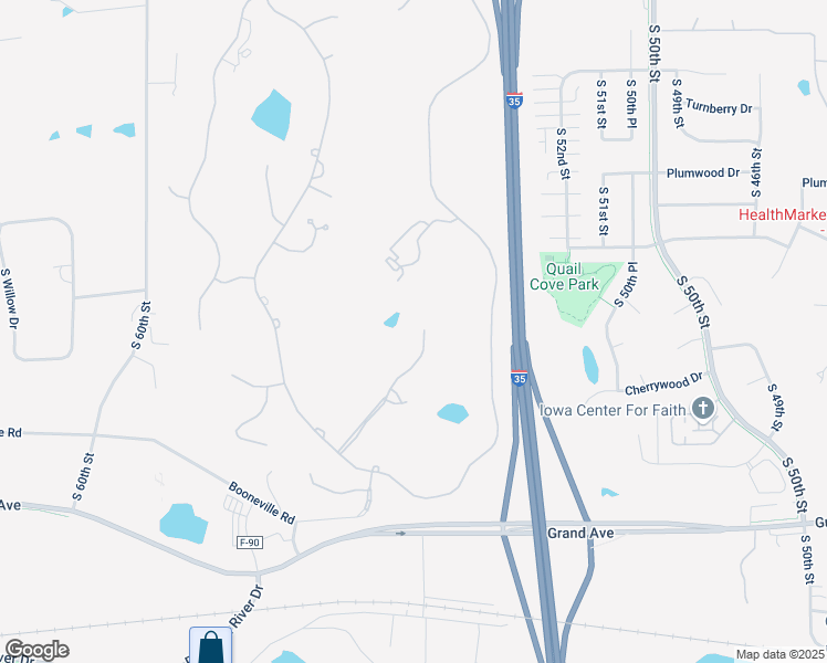 map of restaurants, bars, coffee shops, grocery stores, and more near 1623 Plum Thicket Lane in West Des Moines