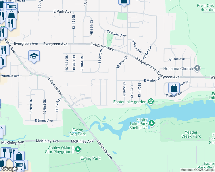map of restaurants, bars, coffee shops, grocery stores, and more near 4071 Berwick Drive in Des Moines