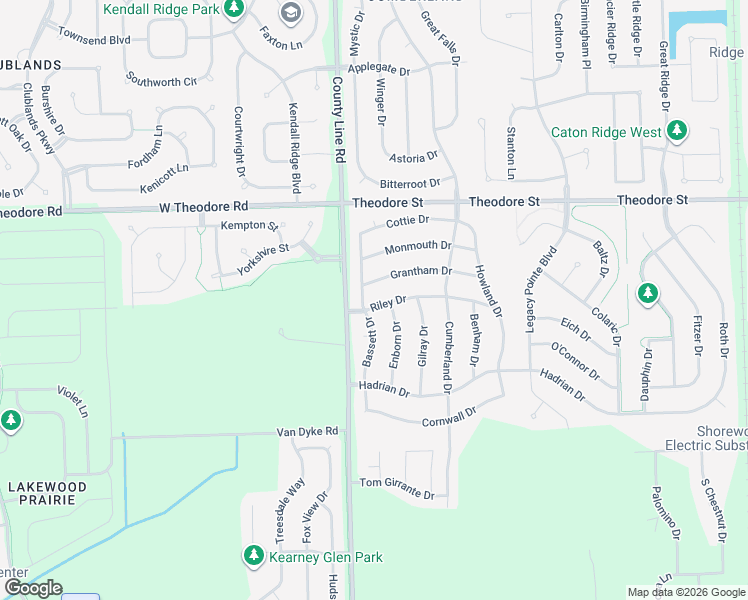 map of restaurants, bars, coffee shops, grocery stores, and more near 7015 Riley Dr in Joliet