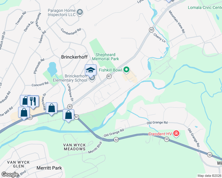 map of restaurants, bars, coffee shops, grocery stores, and more near 505 Somerset Court in Fishkill