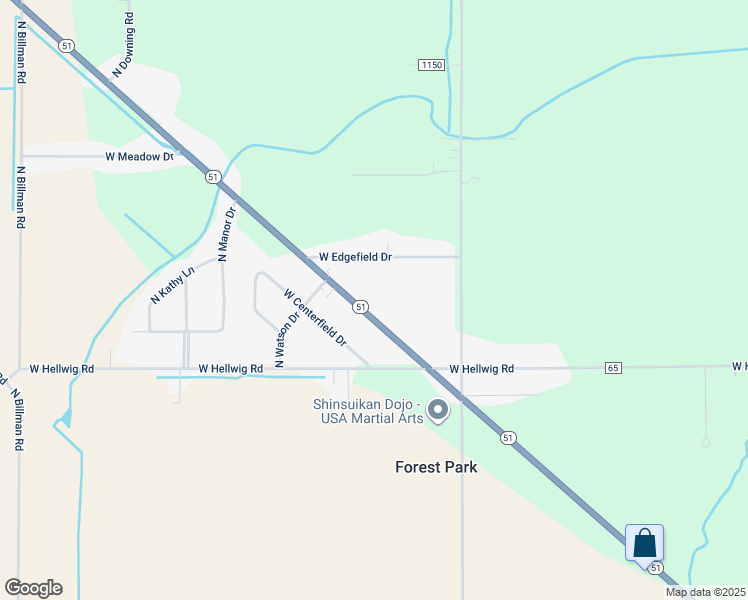 map of restaurants, bars, coffee shops, grocery stores, and more near 23225 Ohio 51 in Genoa