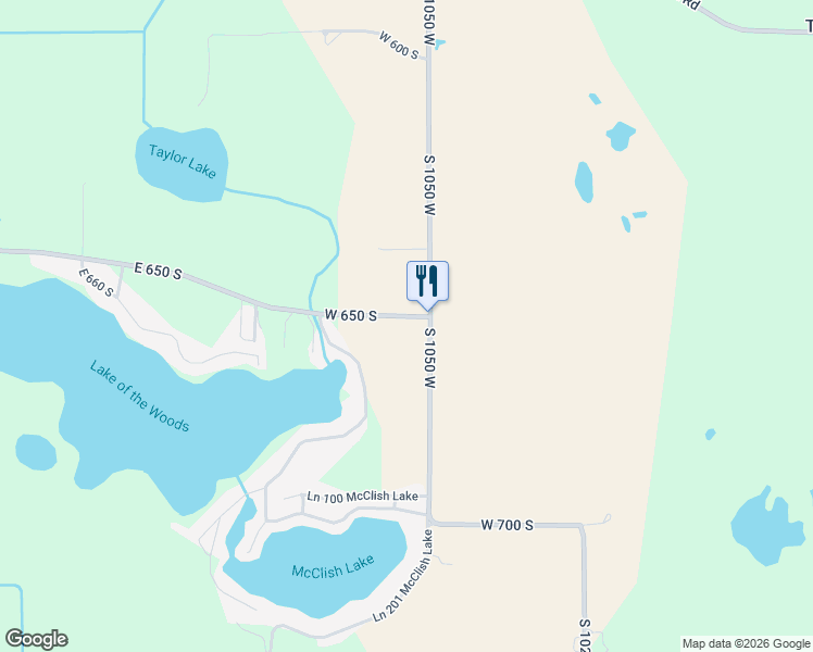 map of restaurants, bars, coffee shops, grocery stores, and more near 10555 West 650 South in Hudson