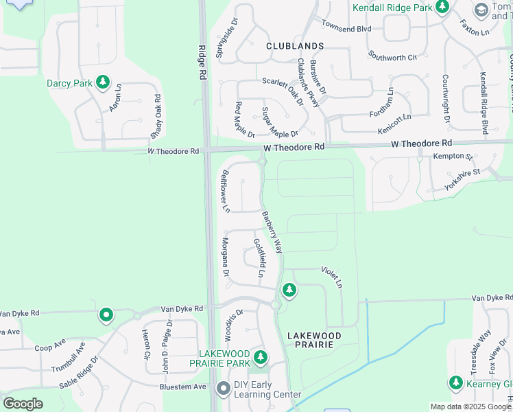 map of restaurants, bars, coffee shops, grocery stores, and more near 7803 Bellflower Lane in Joliet