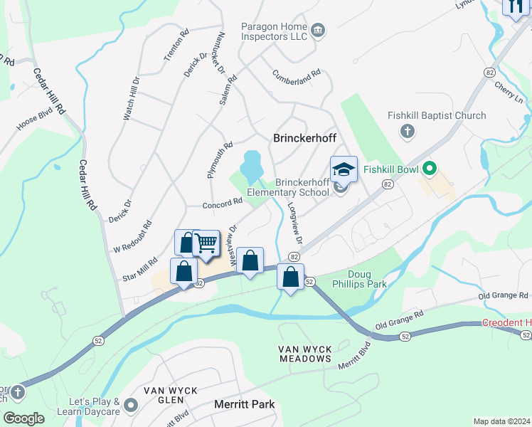 map of restaurants, bars, coffee shops, grocery stores, and more near 7 Crosby Court in Fishkill