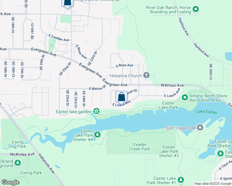 map of restaurants, bars, coffee shops, grocery stores, and more near 4012 Southeast 25th Street in Des Moines