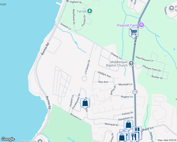 map of restaurants, bars, coffee shops, grocery stores, and more near 1 Jean Terrace in Middletown
