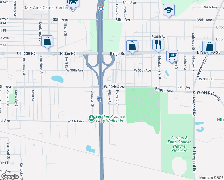 map of restaurants, bars, coffee shops, grocery stores, and more near 3932 Howard Street in Hobart