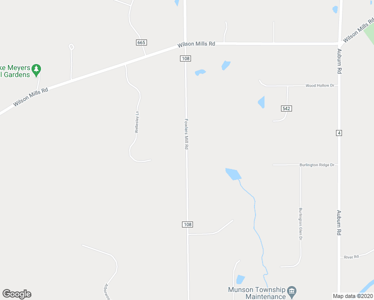 map of restaurants, bars, coffee shops, grocery stores, and more near 12115 Township Highway 108 in Chardon