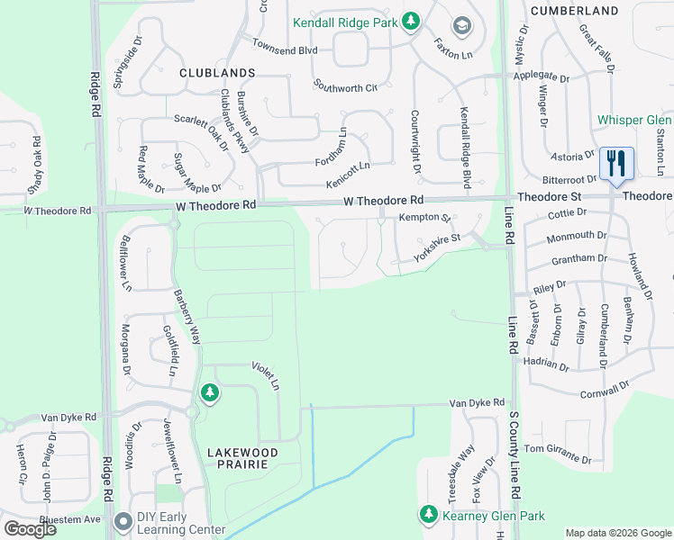 map of restaurants, bars, coffee shops, grocery stores, and more near 1414 Ascot Street in Joliet