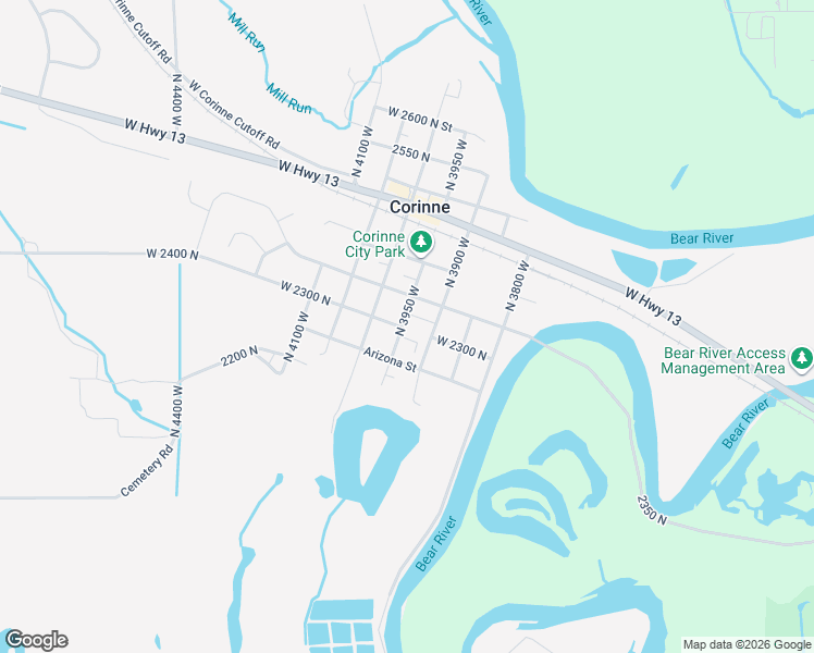 map of restaurants, bars, coffee shops, grocery stores, and more near 2300 North 3900 West in Corinne
