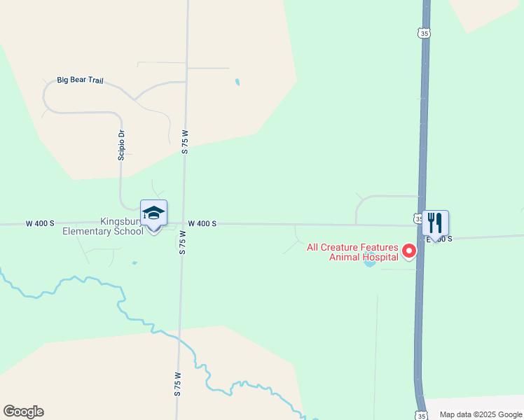 map of restaurants, bars, coffee shops, grocery stores, and more near 489-749 West 400 South in La Porte