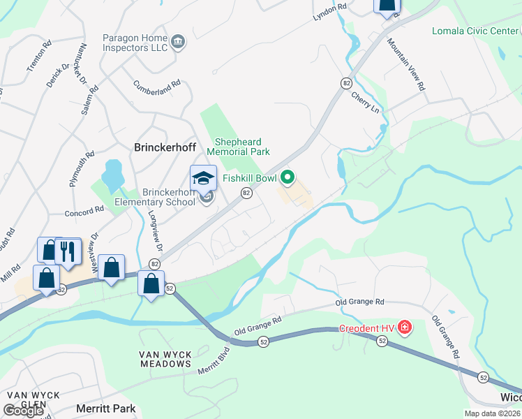 map of restaurants, bars, coffee shops, grocery stores, and more near 505 Somerset Court in Fishkill