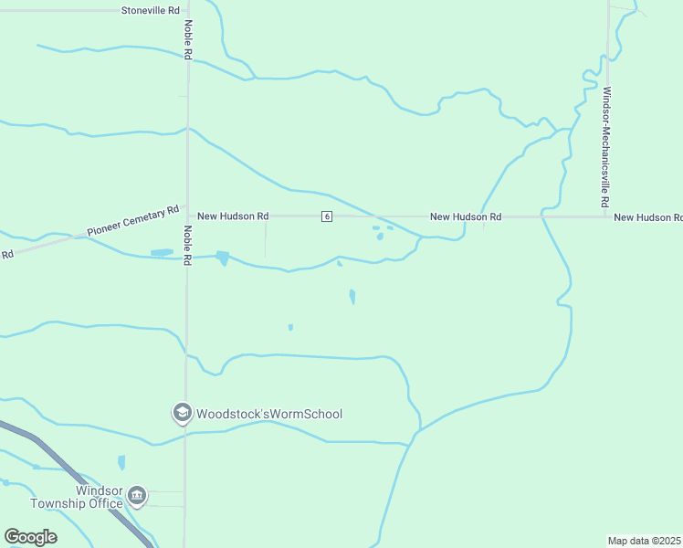 map of restaurants, bars, coffee shops, grocery stores, and more near 4900 New Hudson Road in Orwell