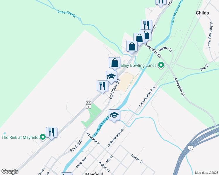 map of restaurants, bars, coffee shops, grocery stores, and more near 1340-1368 State Route 1023 in Mayfield