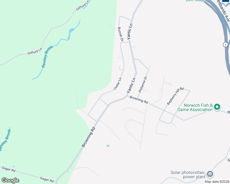 map of restaurants, bars, coffee shops, grocery stores, and more near 40 Cedar Lane in Norwich