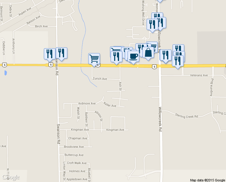 map of restaurants, bars, coffee shops, grocery stores, and more near 5792 Creekview Court West in Portage