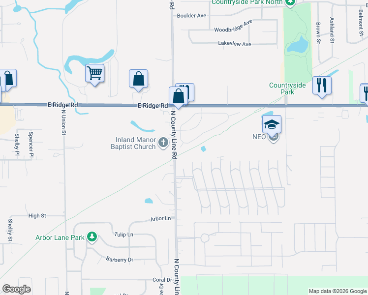 map of restaurants, bars, coffee shops, grocery stores, and more near 157-171 Camelot Estates in Portage