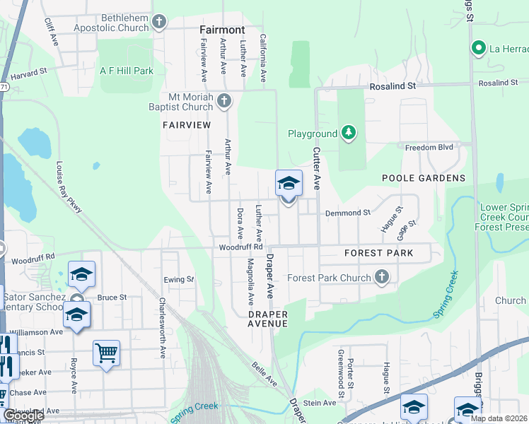 map of restaurants, bars, coffee shops, grocery stores, and more near in Joliet
