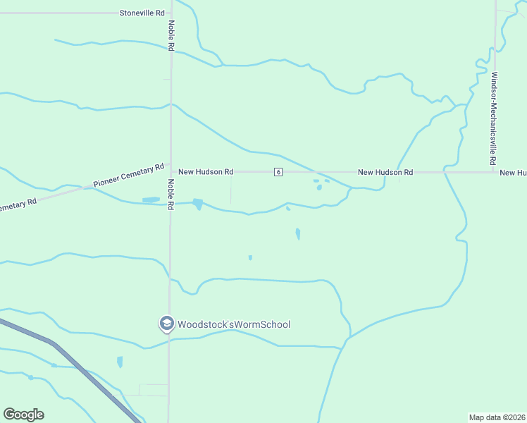map of restaurants, bars, coffee shops, grocery stores, and more near 4942 New Hudson Road in Orwell