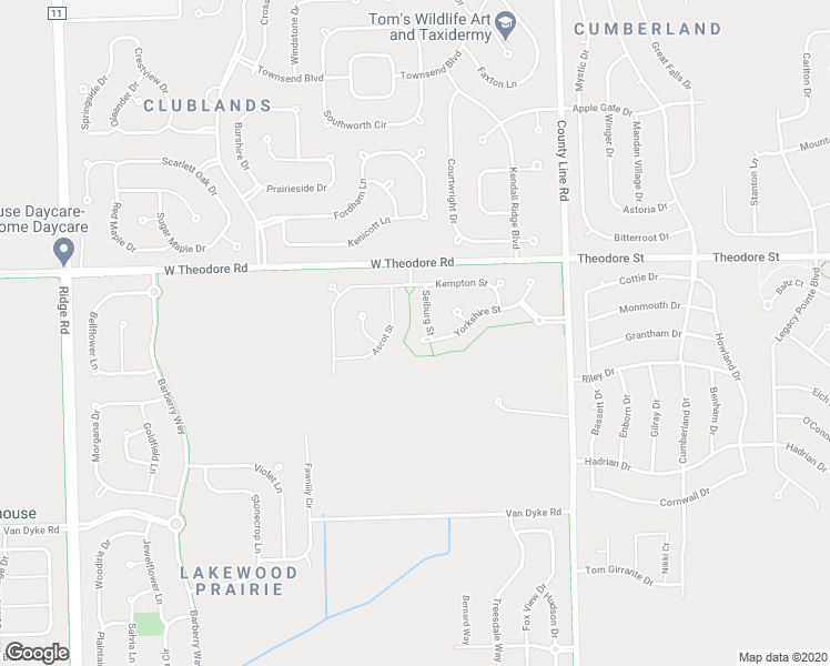 map of restaurants, bars, coffee shops, grocery stores, and more near 7311 Yorkshire Street in Joliet