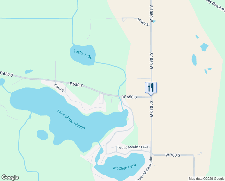 map of restaurants, bars, coffee shops, grocery stores, and more near 10555 West 650 South in Hudson