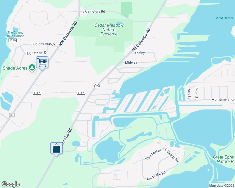 map of restaurants, bars, coffee shops, grocery stores, and more near 5566 East Dane Avenue in Port Clinton